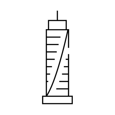 skyscraper house line icon vector illustrationのイラスト素材