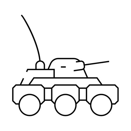 military robot line icon vector illustrationのイラスト素材