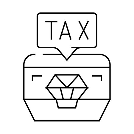 jewelry tax line icon vector illustrationのイラスト素材