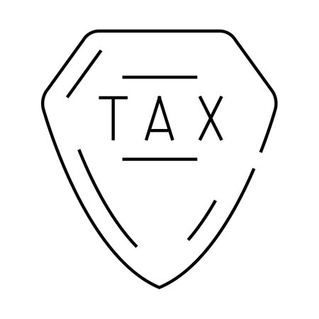 protection tax line icon vector illustrationのイラスト素材