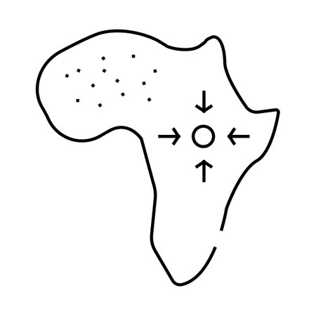 africa continent line icon vector illustrationのイラスト素材