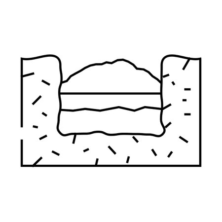 burial solid waste line icon vector illustrationのイラスト素材