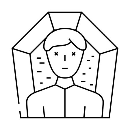 death man line icon vector illustrationのイラスト素材