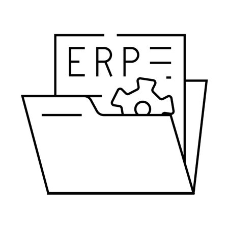 document erp line icon vector illustrationのイラスト素材