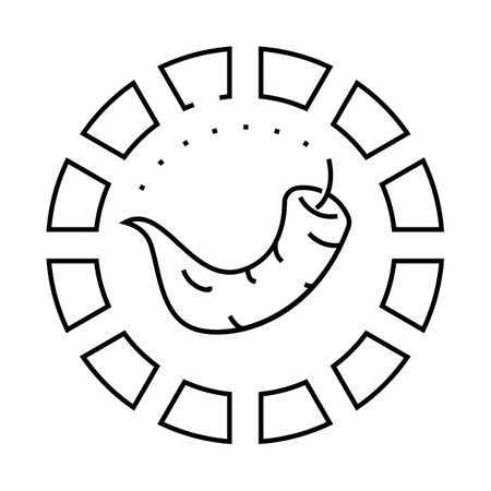 pepper spicy round scale line icon vector illustrationのイラスト素材