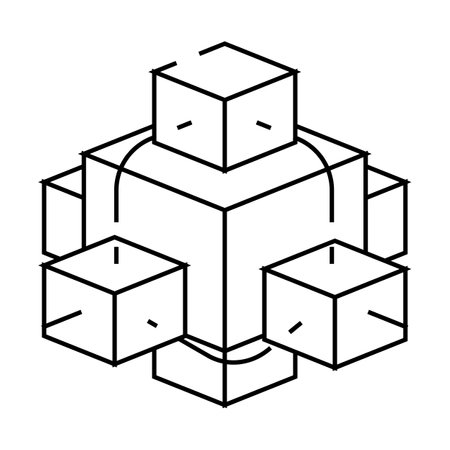 blockchain crypto currency line icon vector illustrationのイラスト素材