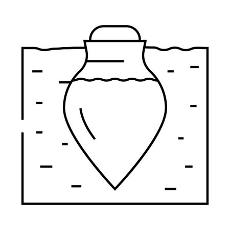 qvevri for storage wine line icon vector illustrationのイラスト素材