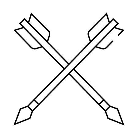 arrow for aiming line icon vector illustrationのイラスト素材