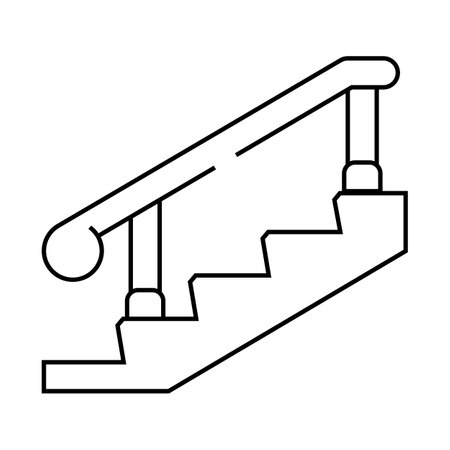 deck posts and handrails line icon vector illustrationのイラスト素材