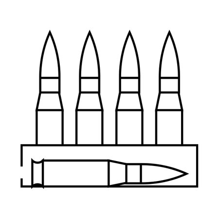 bullet for gun line icon vector illustrationのイラスト素材