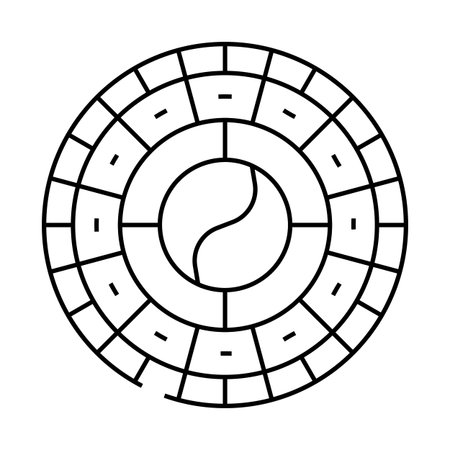 calendar chinese line icon vector illustrationのイラスト素材