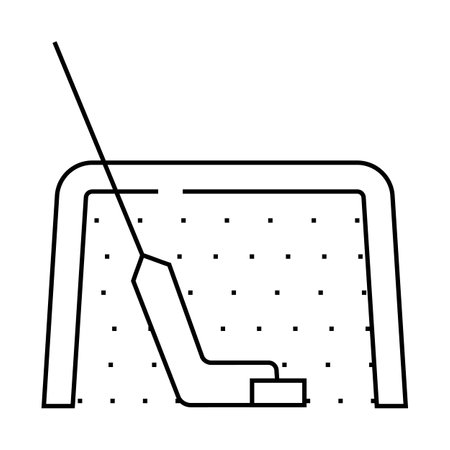 hockey sport line icon vector illustrationのイラスト素材