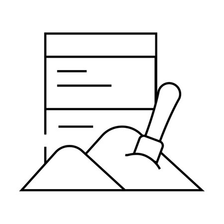 jar with a spoon line icon vector illustrationのイラスト素材