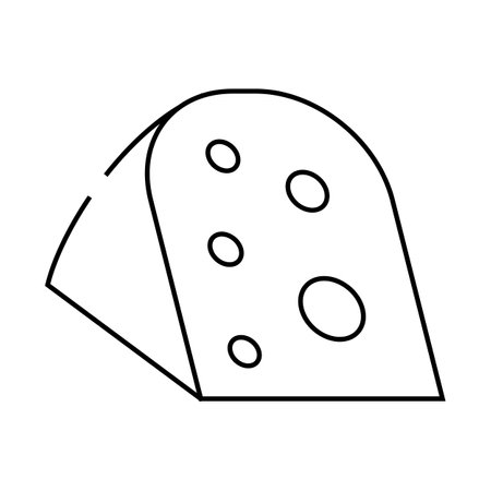 gouda cheese line icon vector illustrationのイラスト素材