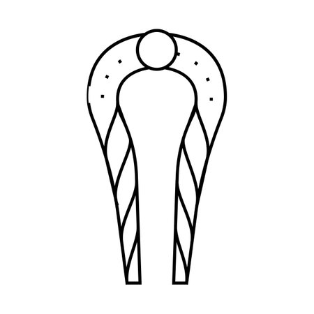 golden hair pin with gemstone line icon vector illustrationのイラスト素材