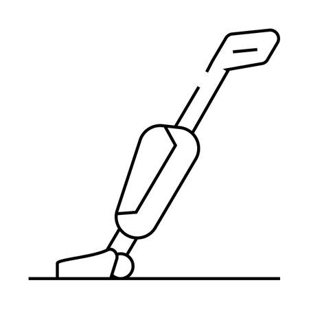 house order cleaned with vacuum cleaner line icon vector illustrationのイラスト素材