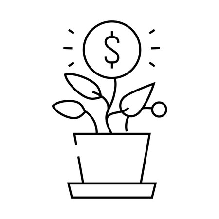 increasing wealth line icon vector illustrationのイラスト素材