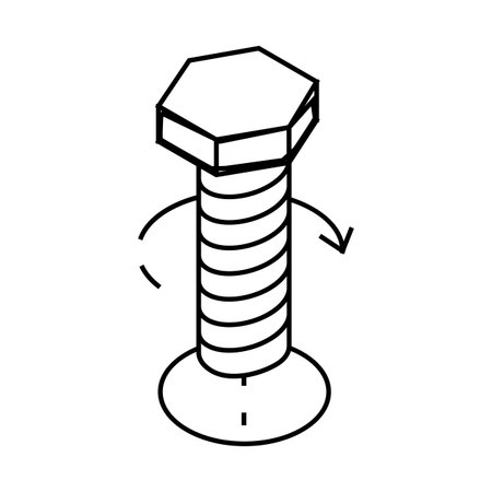 screw with screwdriver assembly furniture line icon vector illustrationのイラスト素材