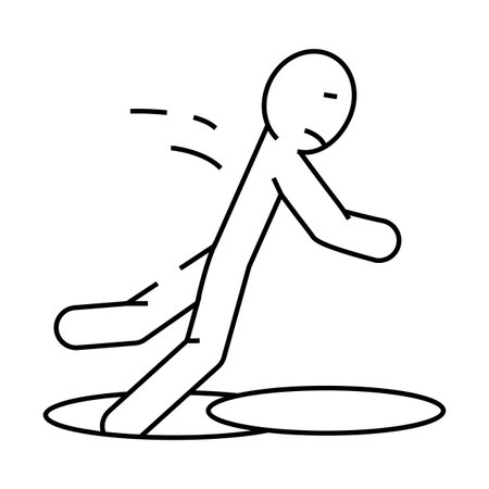 falling into sewer accident line icon vector illustrationのイラスト素材