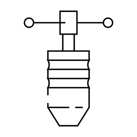tap wrench line icon vector illustrationのイラスト素材