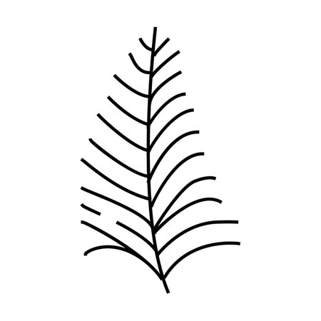 coconut tropical leaf line icon vector illustrationのイラスト素材