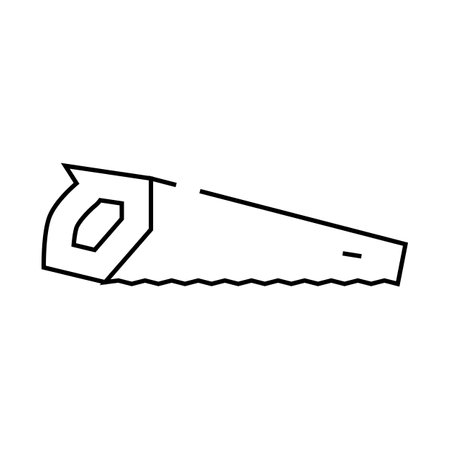 crosscut hand saw line icon vector illustrationのイラスト素材