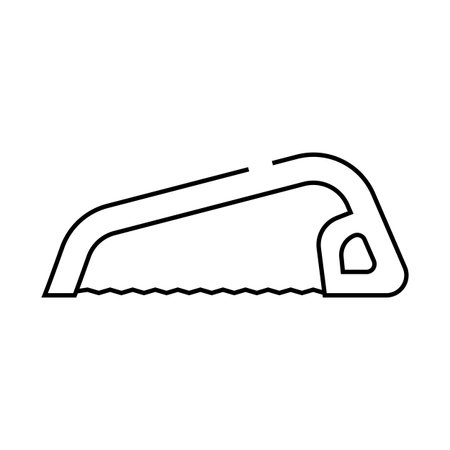 bow cut saw line icon vector illustrationのイラスト素材