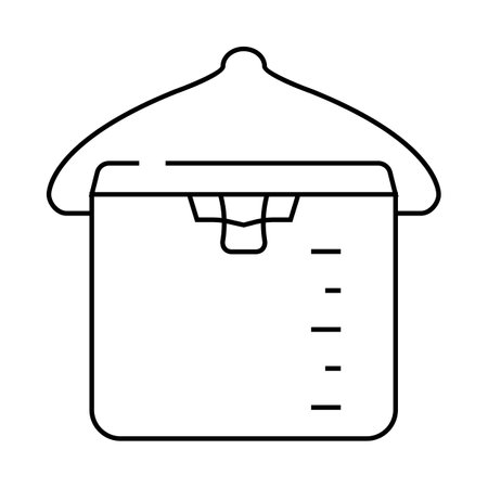 stove pot cooking line icon vector illustrationのイラスト素材
