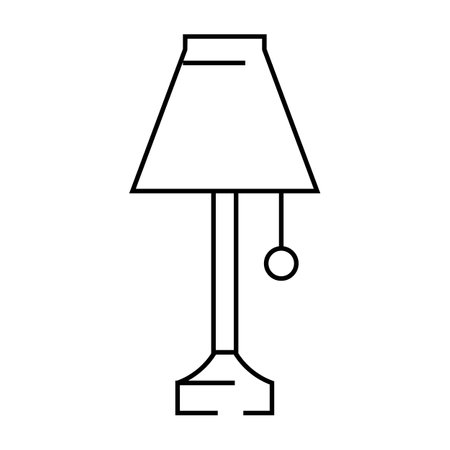 bedroom table lamp line icon vector illustrationのイラスト素材
