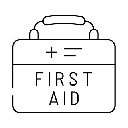 first aid kit box line icon vector illustrationのイラスト素材