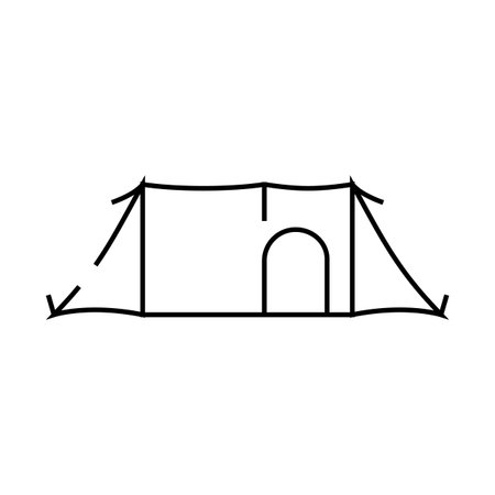 leisure tent vacation line icon vector illustrationのイラスト素材
