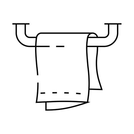 towel bathroom interior line icon vector illustrationのイラスト素材
