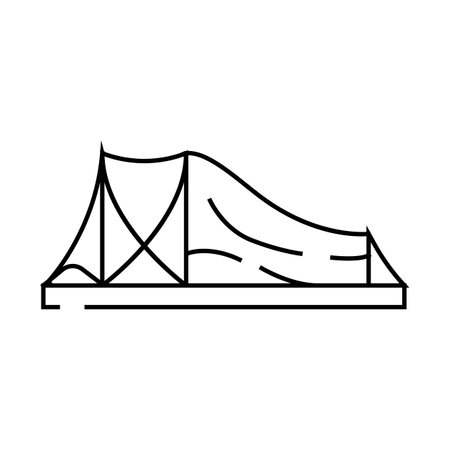 outdoor tent vacation line icon vector illustrationのイラスト素材