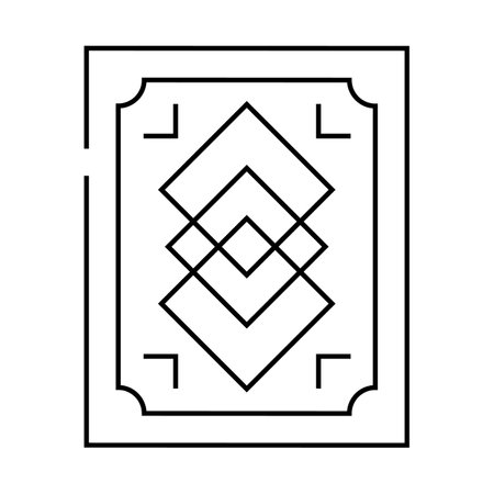 rug bedroom interior line icon vector illustrationのイラスト素材