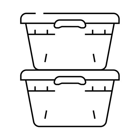 storage bins garage tool line icon vector illustrationのイラスト素材