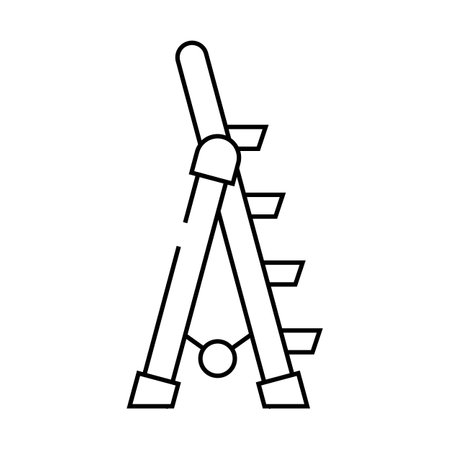 utility ladder garage tool line icon vector illustrationのイラスト素材
