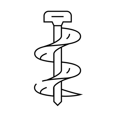 drill bit planting garden tool line icon vector illustrationのイラスト素材