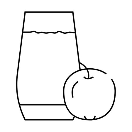 apple juice smoothie drink line icon vector illustrationのイラスト素材