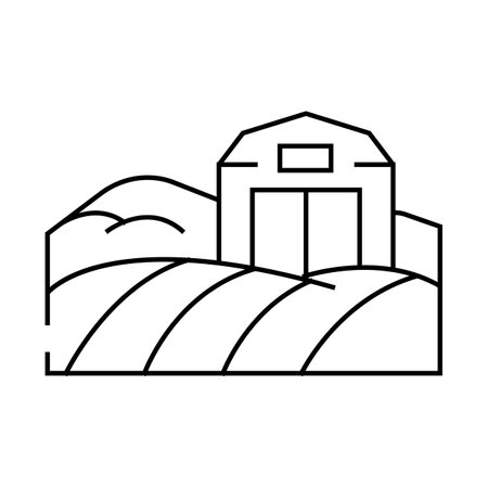 field green plants wheat line icon vector illustrationのイラスト素材