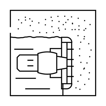 harvester harvesting wheat field line icon vector illustrationのイラスト素材