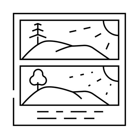 find the difference line icon vector illustrationのイラスト素材