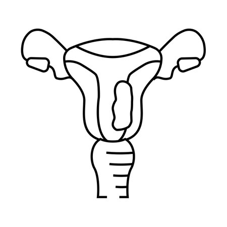 endometrial cancer line icon vector illustrationのイラスト素材