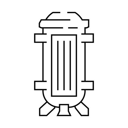 reactor vessel nuclear energy line icon vector illustrationのイラスト素材