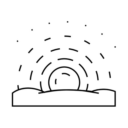 bright sunrise sun summer sunlight line icon vector illustrationのイラスト素材