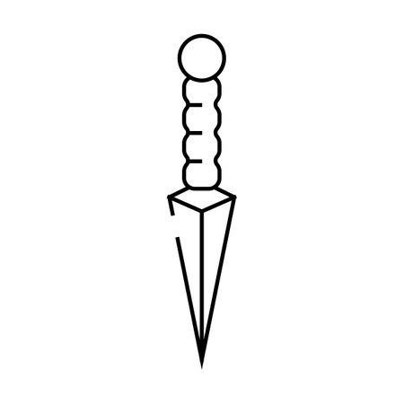 kunai weapon military line icon vector illustrationのイラスト素材