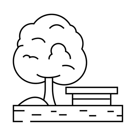 park autumn autumn season line icon vector illustrationのイラスト素材