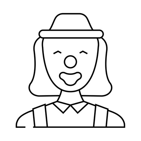 clown head show line icon vector illustrationのイラスト素材