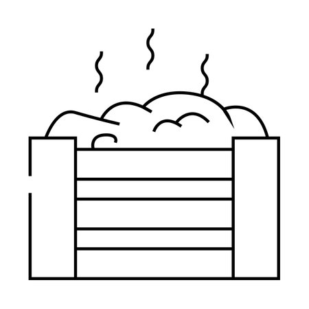 composting environmental line icon vector illustrationのイラスト素材