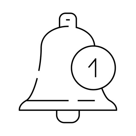 notification bell alert line icon vector illustrationのイラスト素材