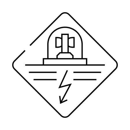 attention electricity line icon vector illustrationのイラスト素材
